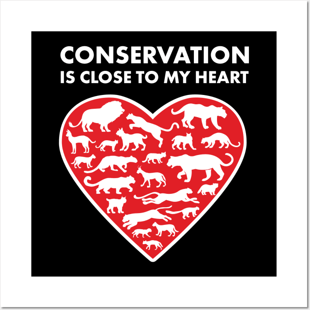 Felines Conservation Heart Wall Art by Peppermint Narwhal